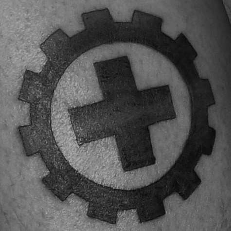 variation on Laibach logo design . David Bell . Handmade Tattoos . Manassass VA USA2009