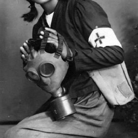 Japanese Nurse with Gas Mask
