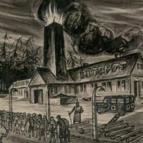 Paint by David Olère ; 1945